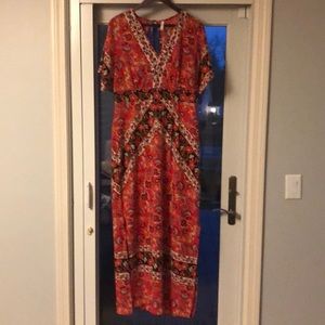 Xhilaration Red/Orange Flowered Dress